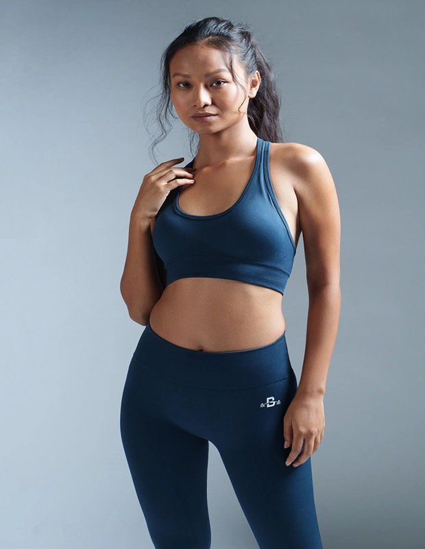 Teal Blue Halter Neck Backless Tops